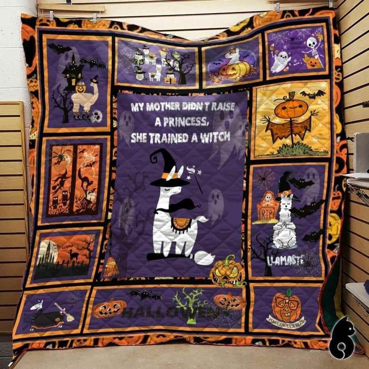 Personalized Llama Halloween Blanket Quilt Bedding Set - Perfect for Bedroom Decor and Family Gifts