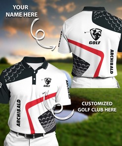 Personalized Logo And Name Golf 3D Polo T-Shirt