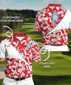 Personalized Logo And Name Golf Camo Polo T-Shirt