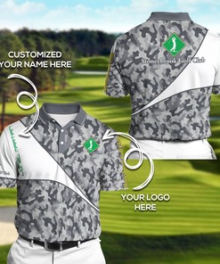 Personalized Logo And Name Golf Camo Polo T-Shirt Gift
