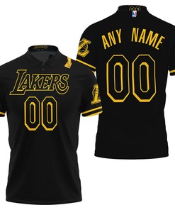 Personalized Los Angeles Lakers Any Name 00 Team 202 Black Jersey Inspired Style Polo Shirt