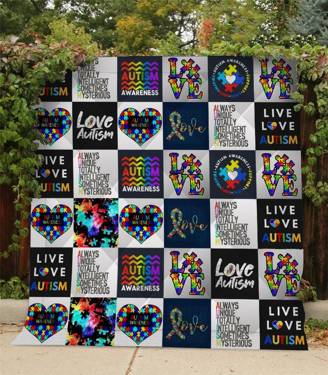 Personalized Love Autism Summer Quilt Bedding Set - Ideal Gifts for Family