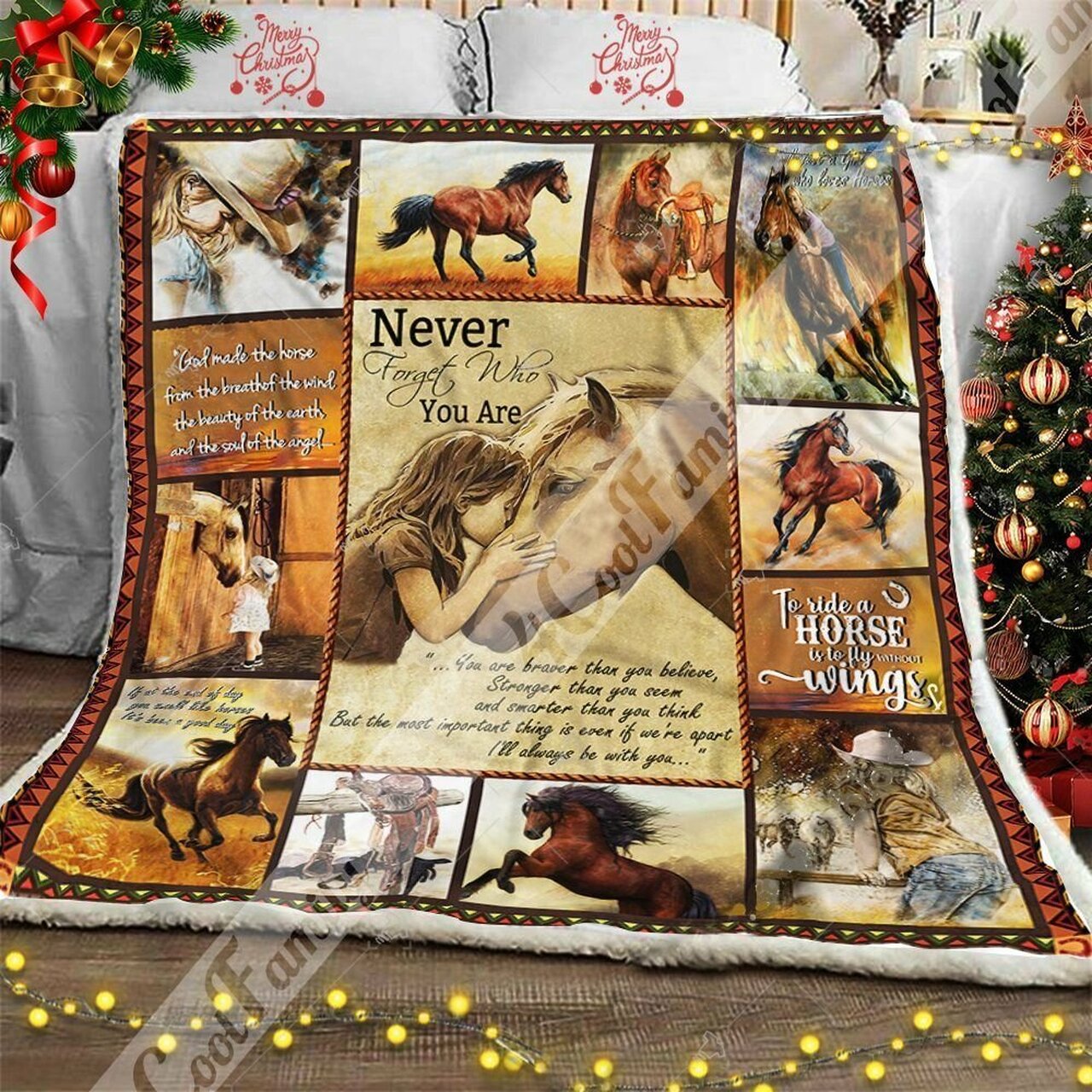Personalized Love Horse Quilt Bedding Set for Home Decor and Picnics, Great Gifts for Family