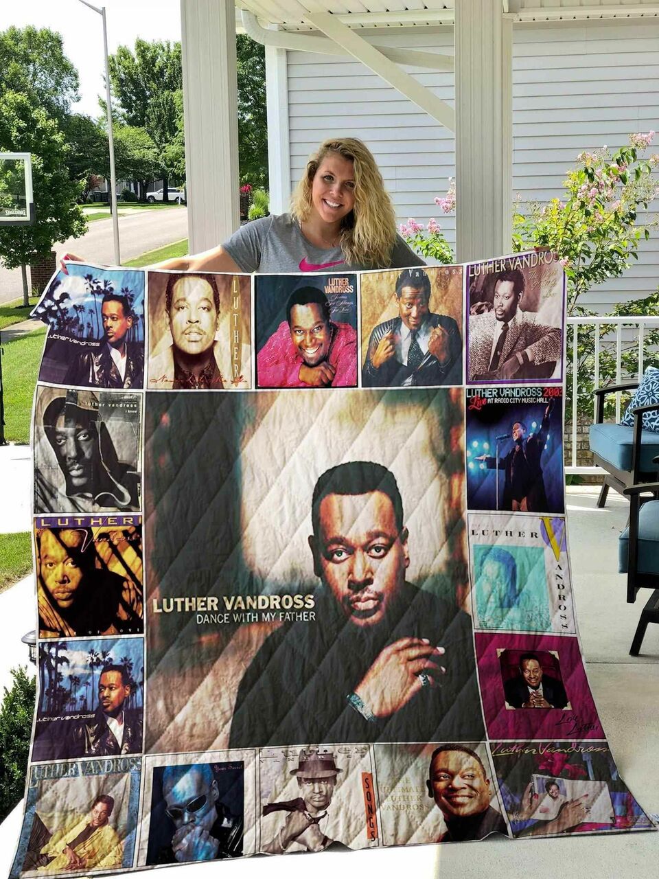Personalized Luther Vandross Blanket Quilt Bedding Set - Great for Bedroom Decor and Family Gifts
