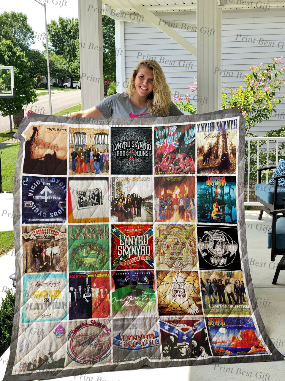 Personalized Lynyrd Skynyrd Albums Cover Poster Quilt Bedding Set, Home Decor & Family Gifts