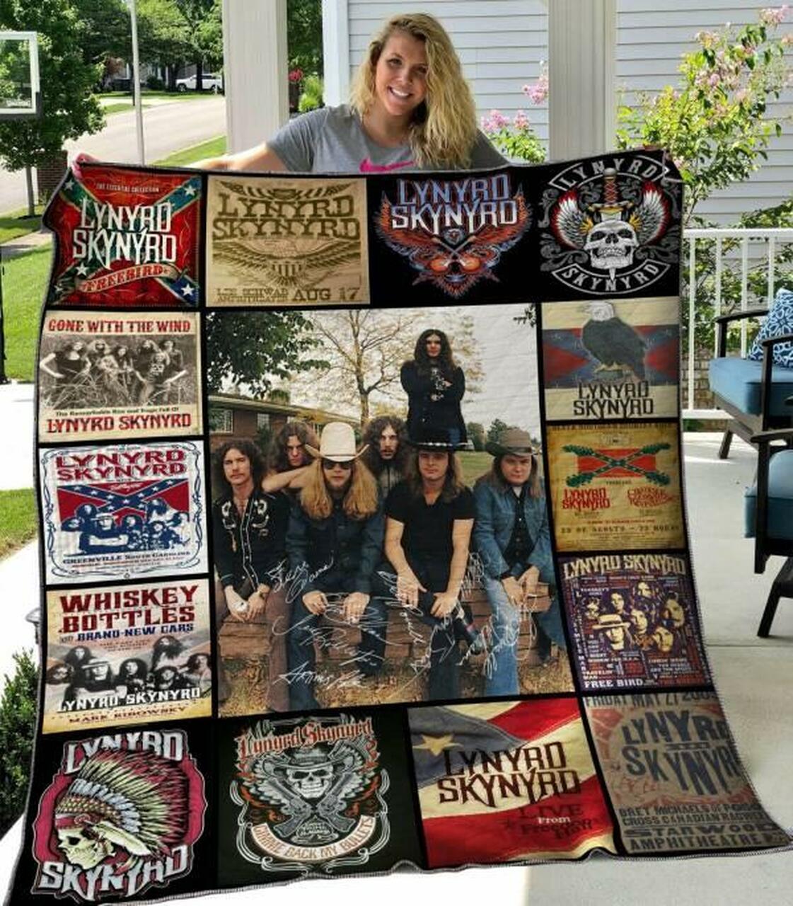 Personalized Lynyrd Skynyrd Quilt Bedding Set for Home Decoration and Family Gifts