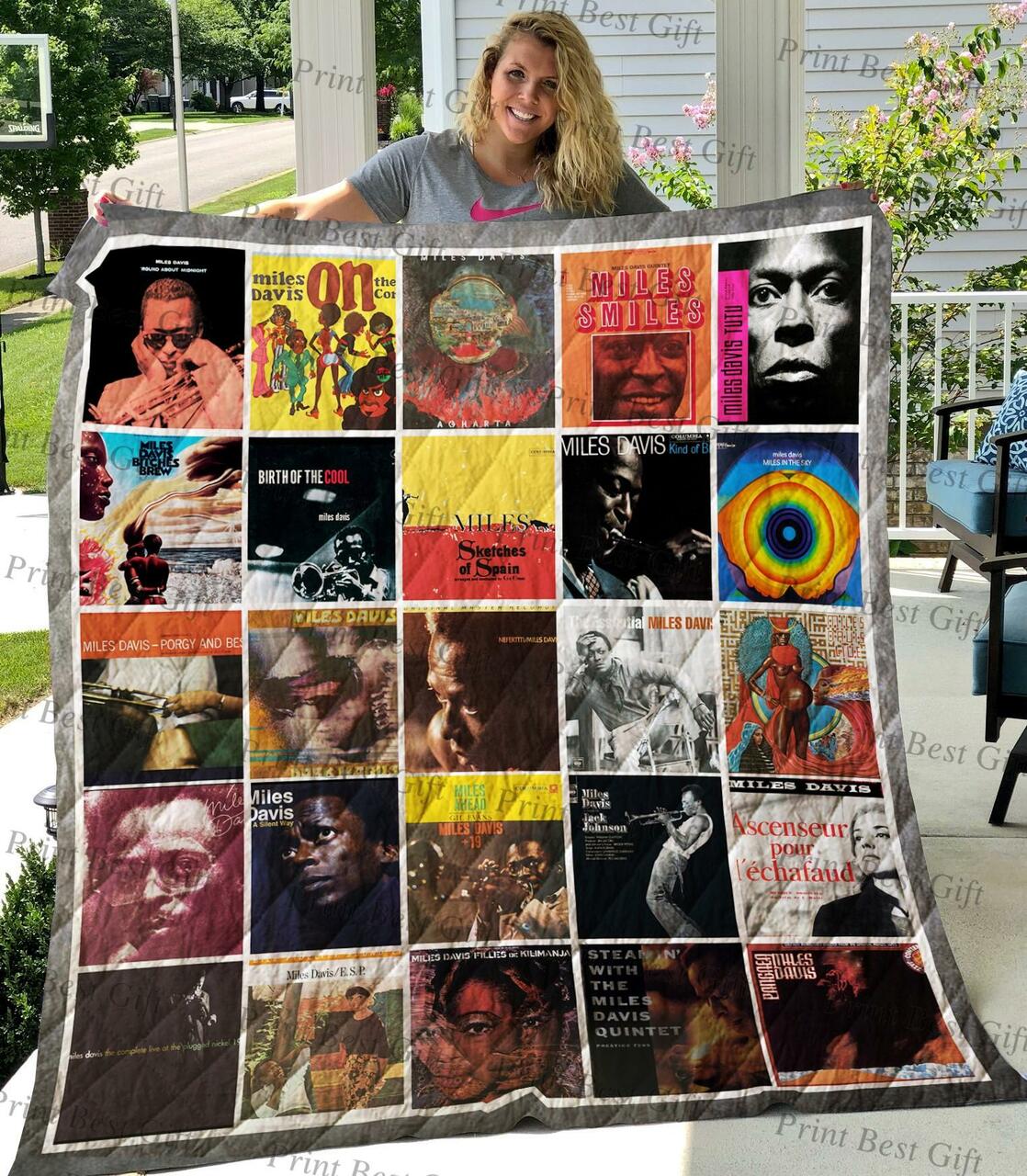 Personalized M310756 Miles Davis Quilt Bedding Set for Bedroom Decor and Family Gifts