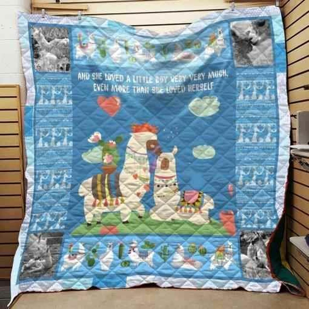 Personalized Mama Llama Quilt Bedding Set for Home Decoration and Family Gifts