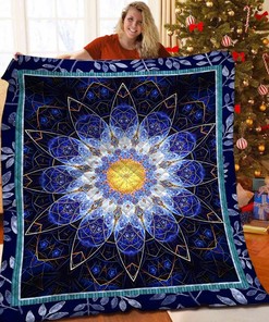 Personalized Mandala Flower Quilt Bedding Set Blanket for Picnic Hobby and Family Gifts