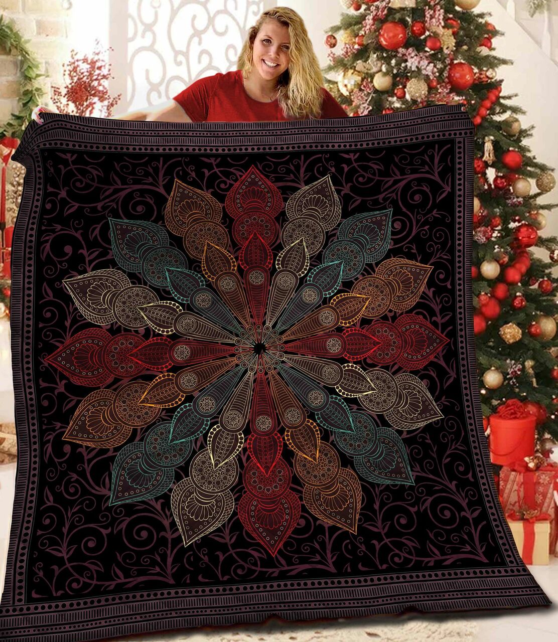 Personalized Mandala Quilt Bedding Set - Ideal for Home Decor and Relaxation