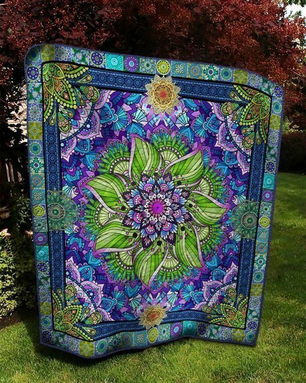 Personalized Mandala Quilt Bedding Set for Bedroom Decor and Family Gifts