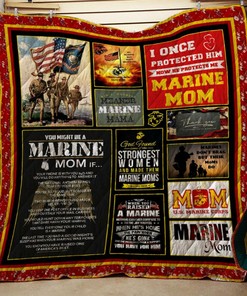 Personalized Marine Mom Quilt Bedding Set - Great for Bedroom Decoration and Family Gifts