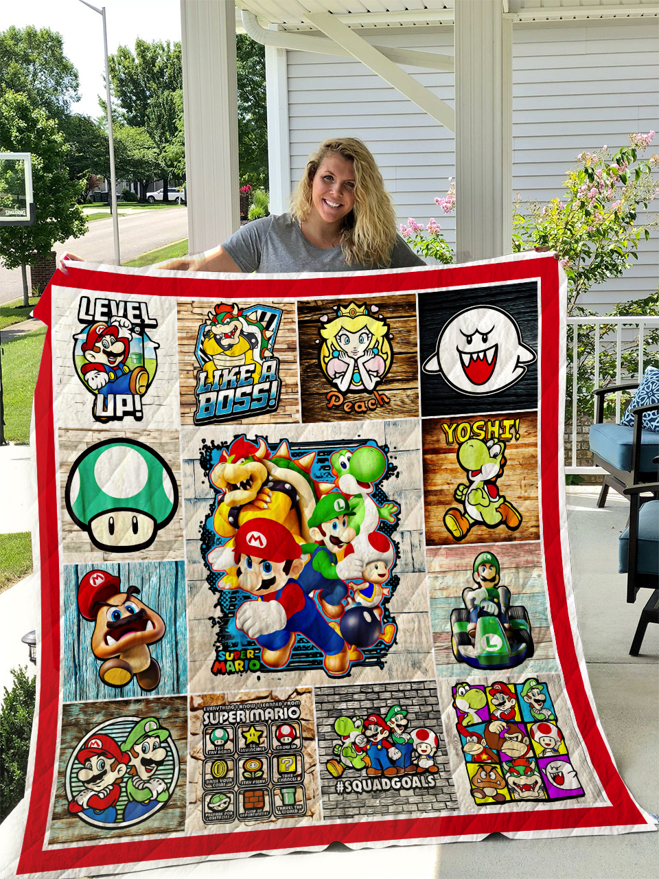 Personalized Mario Quilt Bedding Set for Bedroom Decor and Family Gifts, Perfect for Home Decoration and Picnic