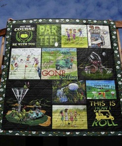 Personalized May The Course Be With You Quilt Bedding Set Blanket, Home Decor & Family Gifts