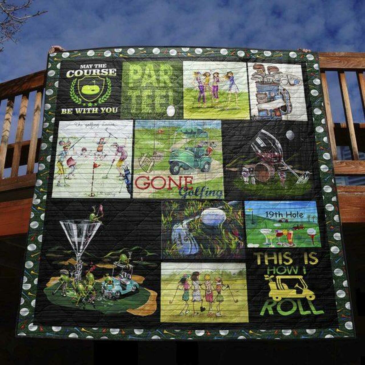 Personalized May The Course Be With You Quilt Bedding Set Blanket, Home Decor & Family Gifts