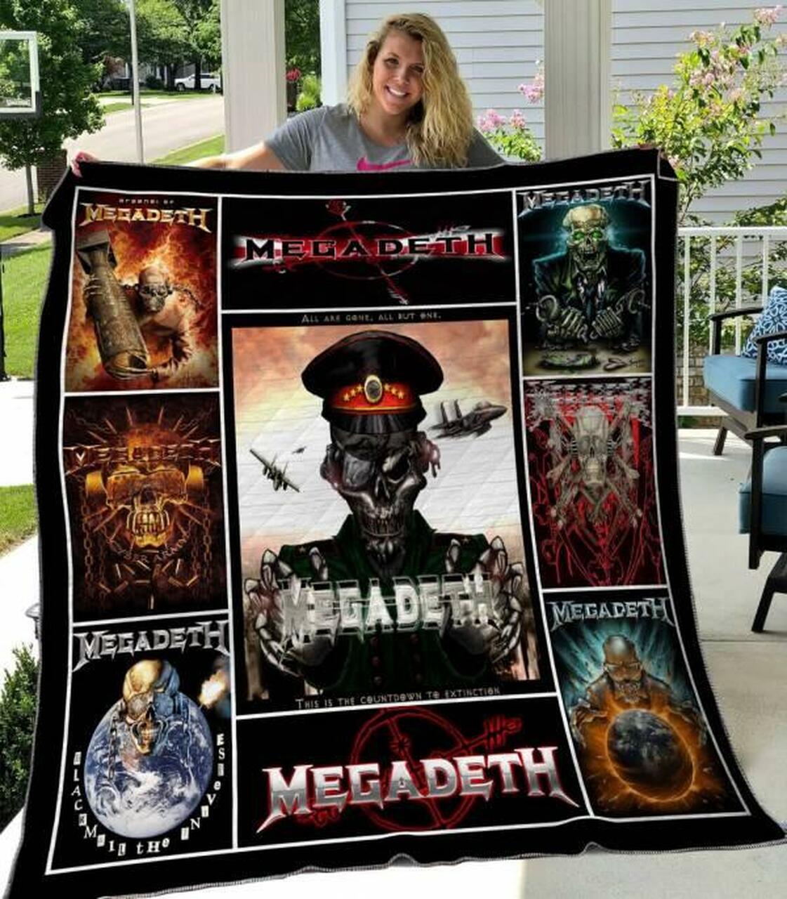 Personalized Megadeth Quilt Bedding Set Blanket Great for Bedroom Decor and Family Gifts