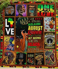 Personalized Melanin August Queen Quilt Bedding Set - Ideal for Home & Picnic, Gifts for Family