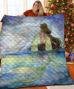 Personalized Mermaid Quilt Bedding Set Blanket - Ideal for Bedroom Decor and Family Gifts