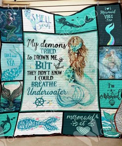 Personalized Mermaid Quilt Bedding Set Blanket for Bedroom Decor