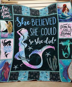 Personalized Mermaid Quilt Bedding Set - Perfect for Bedroom Decor and Family Gifts