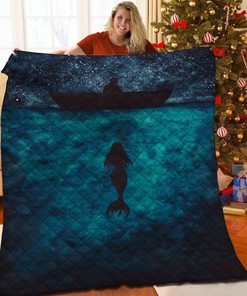 Personalized Mermaid Quilt Bedding Set for Home Decoration and Family Gifts