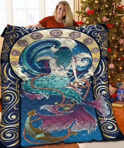 Personalized Mermaid Quilt Blanket Bedding Set - Perfect for Home Decoration and Family Gifts