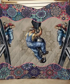 Personalized Mh Ironworker Planket Quilt Bedding Set for Home Decoration and Gifts for Family