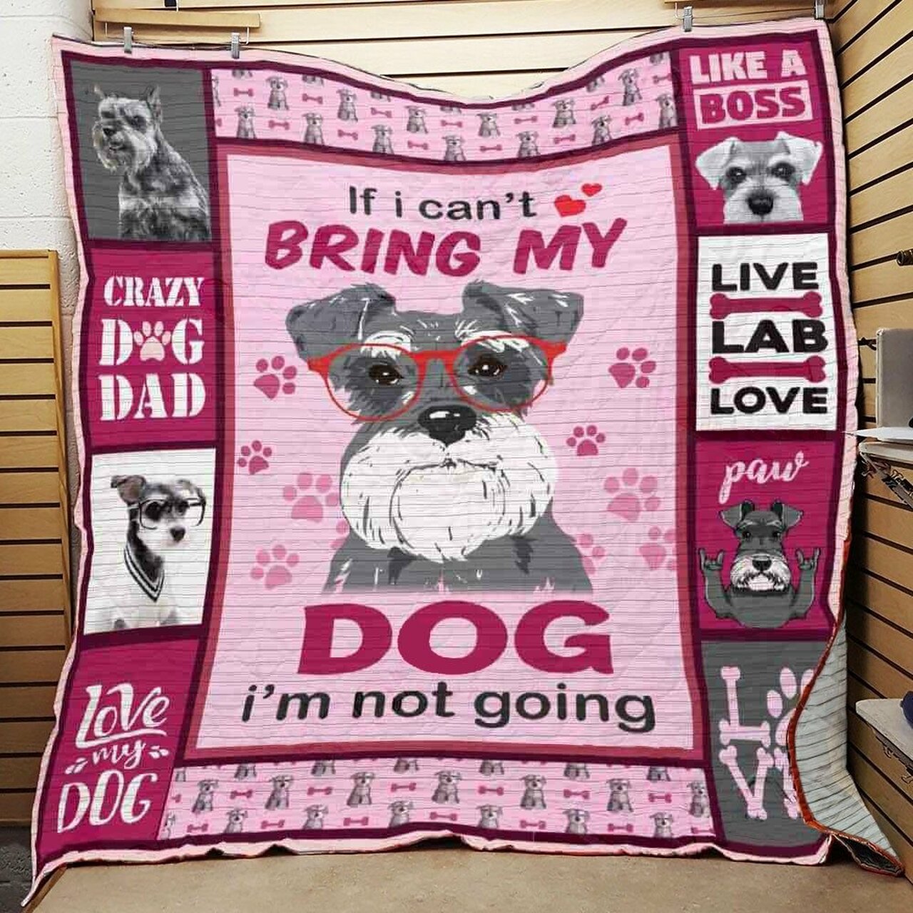 Personalized Miniature Schnauzer Dog Quilt Bedding Set Ais for Bedroom Decor and Family Gifts