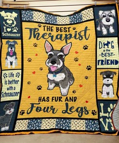 Personalized Miniature Schnauzer Dog Quilt Blanket Bedding Set - Great for Bedroom Decor and Family Gifts