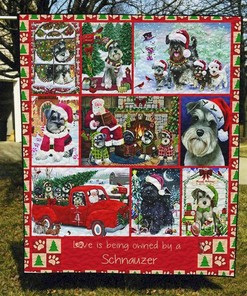 Personalized Miniature Schnauzer Quilt Blanket Bedding Set - Suitable for Home Decoration and Family Gifts