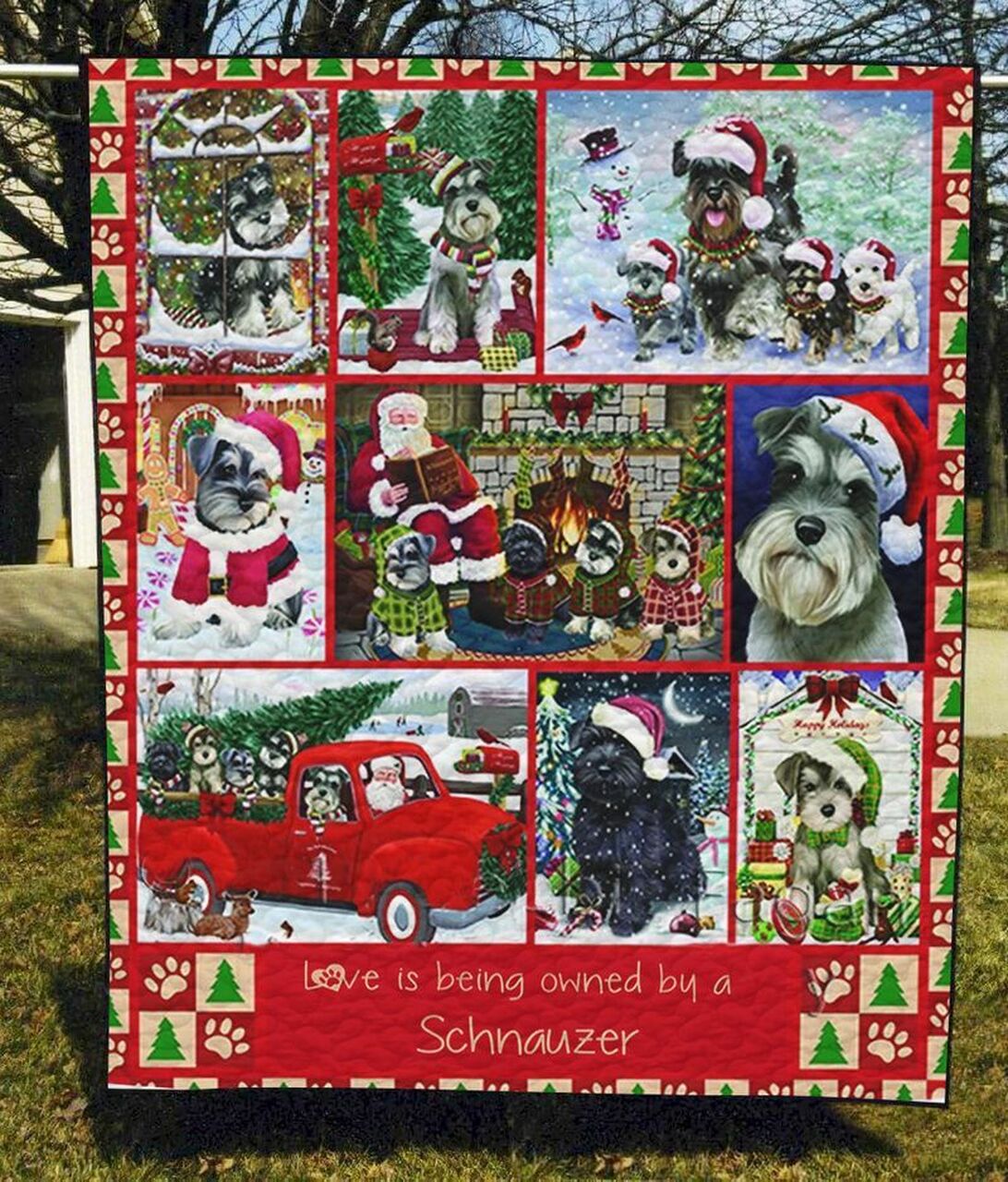 Personalized Miniature Schnauzer Quilt Blanket Bedding Set - Suitable for Home Decoration and Family Gifts
