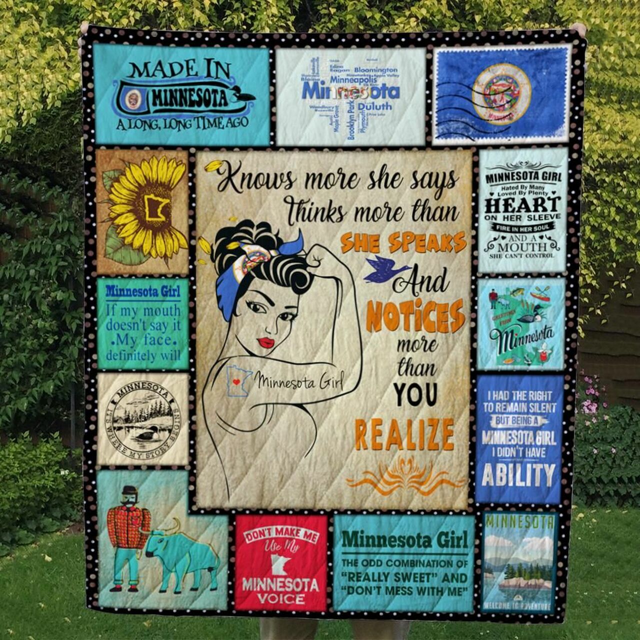 Personalized Minnesota Quilt Blanket Bedding Set for Home Decoration, Great for Bedroom Decor and Family Gifts
