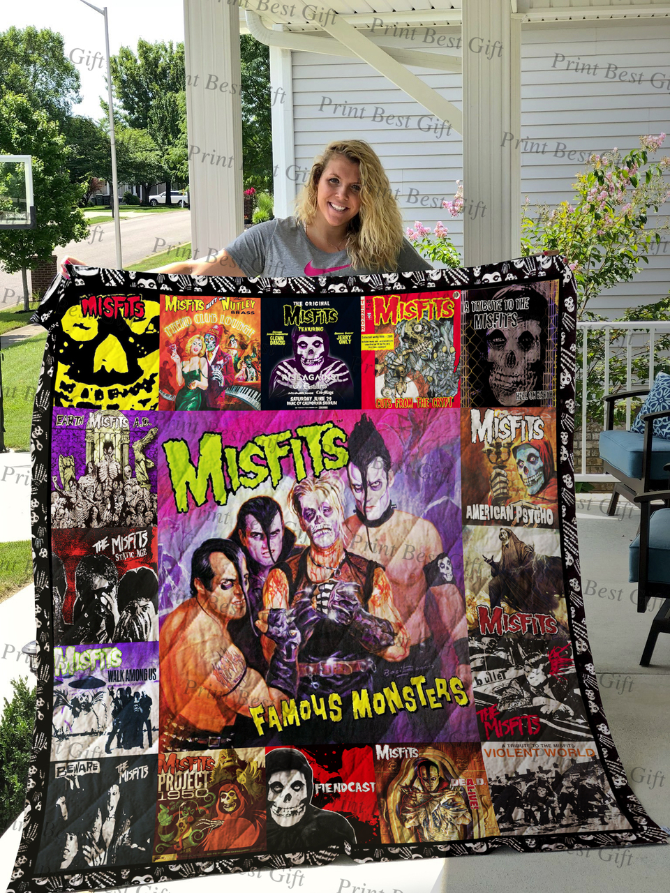 Personalized Misfits Albums Cover Quilt Bedding Set for Bedroom Decor and Family Gifts