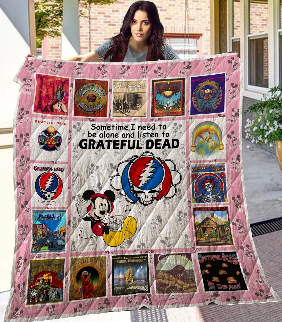 Personalized Mk Grateful Dead Quilt Bedding Set Blanket for Home Decor and Family Gifts