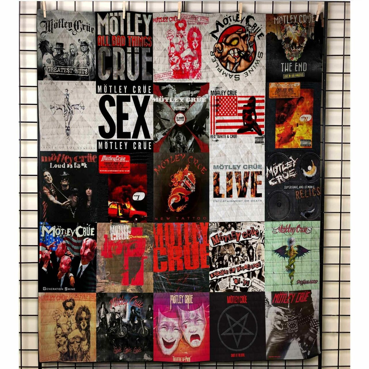 Personalized Motley Crue Blanket Quilt Bedding Set for Home Decor and Picnics, Great Gifts for Family