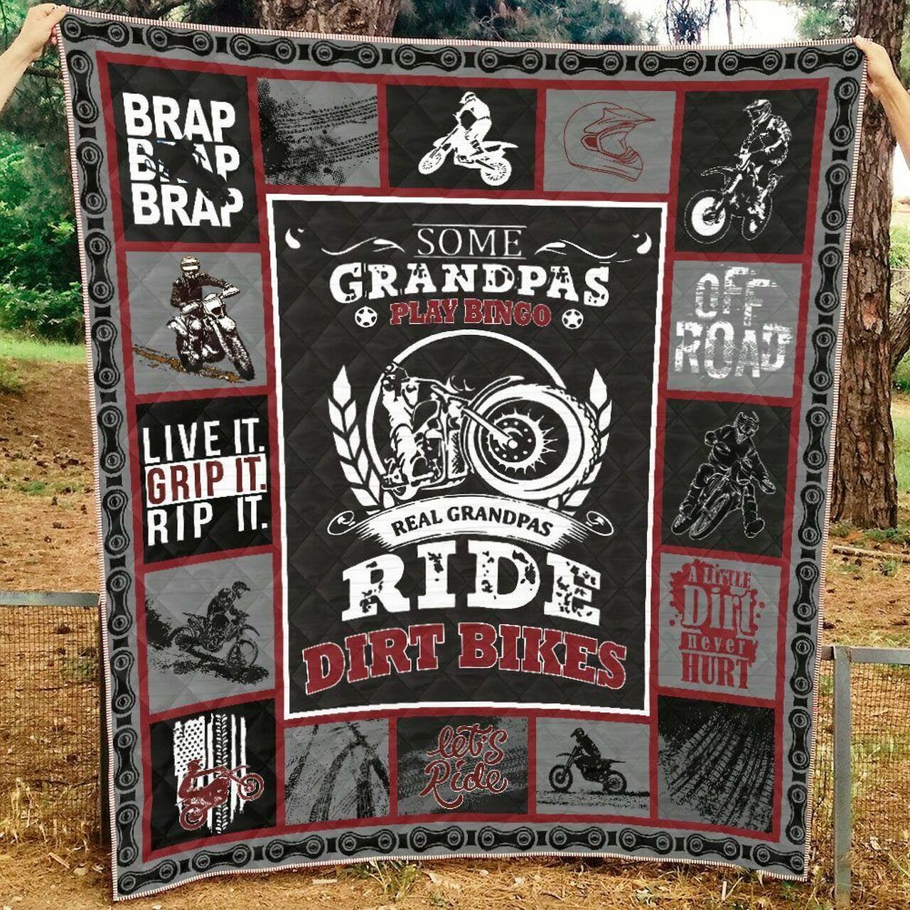 Personalized Motorcycle Quilt Bedding Set for Home Decoration and Family Gifts