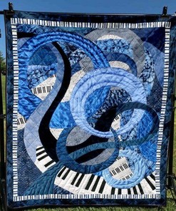 Personalized Music Quilt Bedding Set Blanket for Home Decoration and Family Gift Ideas