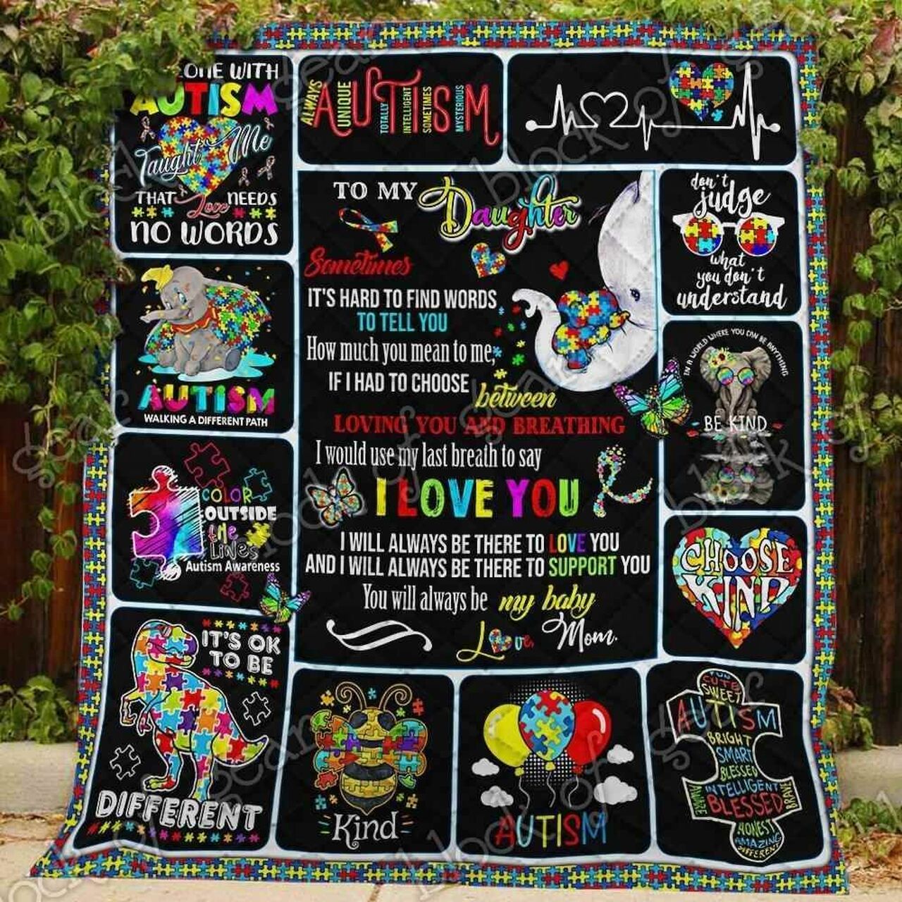 Personalized My Daughter Autism Quilt Bedding Set - Ideal Gifts for Family and Hobby