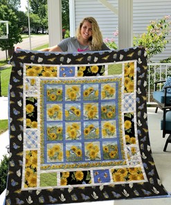 Personalized My Sunflower Garden Quilt Bedding Set - Great for Bedroom Decoration and Family Gifts