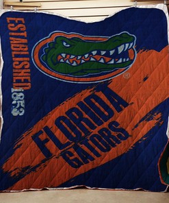 Personalized NCAA Collegiate School Logo Fleece Quilt Bedding Set, Home Decor & Family Gifts