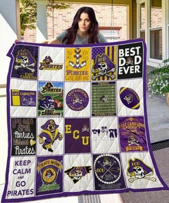 Personalized NCAA East Carolina Pirates Quilt Bedding Set Blanket Gifts for Fans