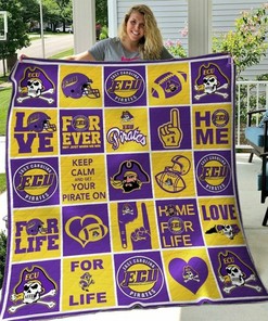 Personalized NCAA East Carolina Pirates Quilt Bedding Set Blanket Gifts for NCAA Fans