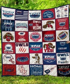Personalized NCAA Florida Atlantic Owls Quilt Bedding Set Blanket Home Decor & Gifts for Fans