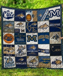 Personalized NCAA Montana State Bobcats Quilt Bedding Set Blanket Home Decor