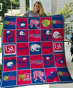 Personalized NCAA South Alabama Jaguars Quilt Bedding Set Blanket, Home Decor & Gifts for Fans