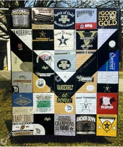 Personalized NCAA Vanderbilt Commodores Quilt Bedding Set Blanket Gifts for Fans