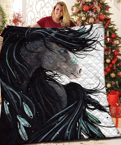 Personalized Native American Horse Quilt Bedding Set for Home and Picnic, Gifts for Family