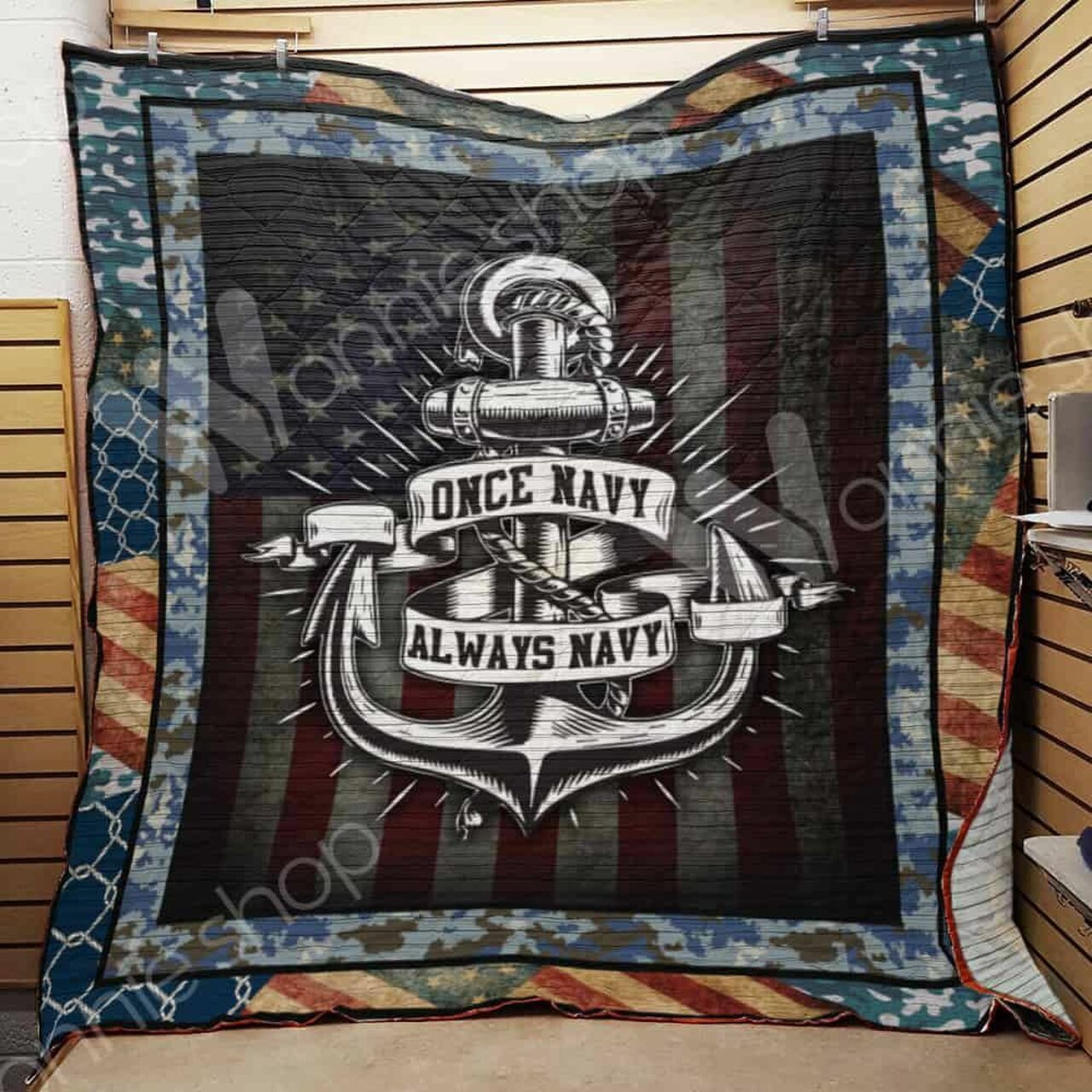 Personalized Navy Quilt Bedding Set Blanket - Ideal for Home Decoration and Military Enthusiasts