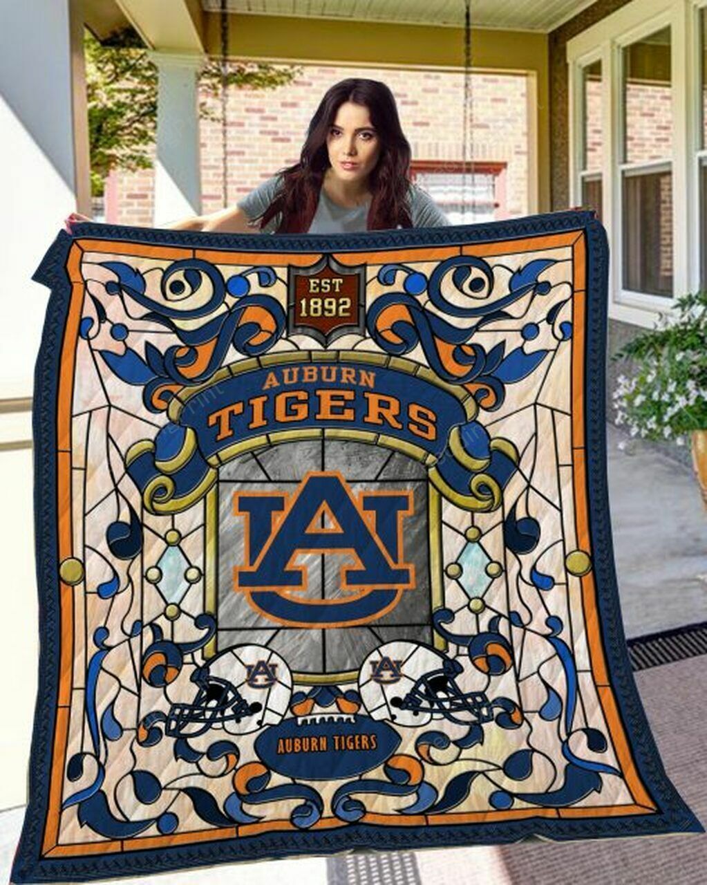 Personalized Ncaa Auburn Tigers Quilt Bed Set Blanket - Great for Bedroom Decoration and Gifts for Fans