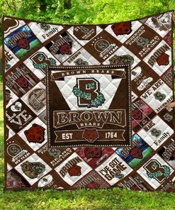 Personalized Ncaa Brown Bears Quilt Bedding Set Blanket for Home Decoration and Family Gifts